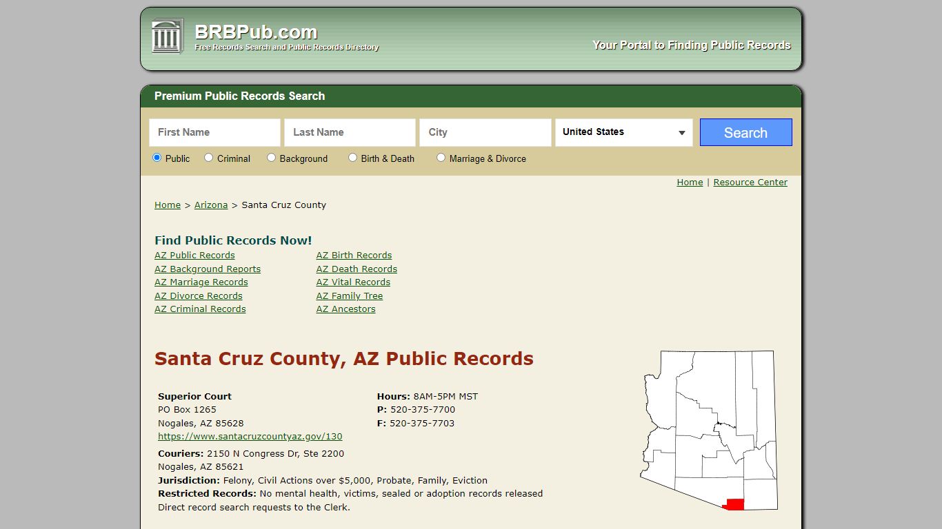 Santa Cruz County Public Records | Search Arizona ...